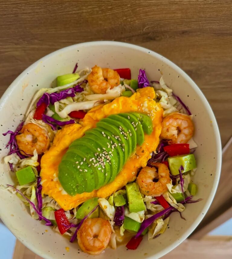 Shrimp & Avocado Omelette Bowl 🍤🥑🥗✨