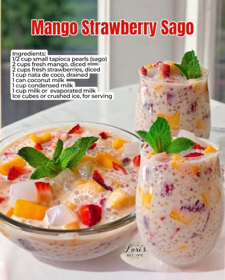 A refreshingly sweet mix that’s part dessert, part drink, all delicious. 🍓🥭